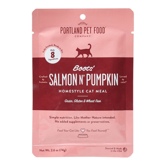 Portland Cat Grain Free Boot's Salmon N Pumpkin 2.8oz. (Case of 12)