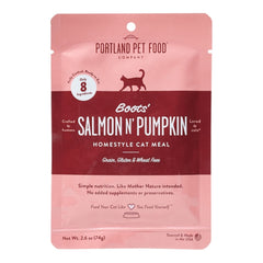 Portland Cat Grain Free Boot's Salmon N Pumpkin 2.8oz. (Case of 12)