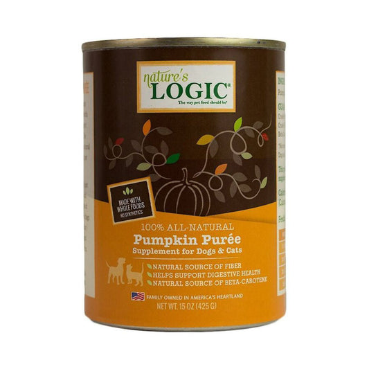Natures Logic Dog Cat Pumpkin Puree 15oz. (Case of 12)