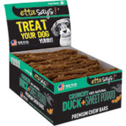 Etta Says Dog Premium Crunchy Chew Duck Bars - 12 Count