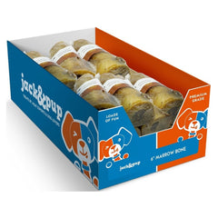Jack & Pup Dog 6" Marrow Bone 12Ct Display Box