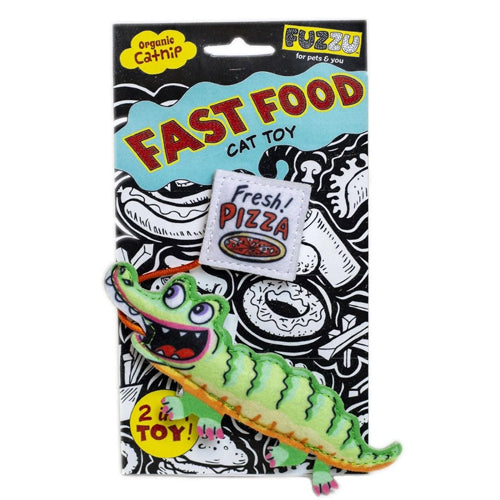 Multipet Fuzzu Gator & Pizza Cat Toy