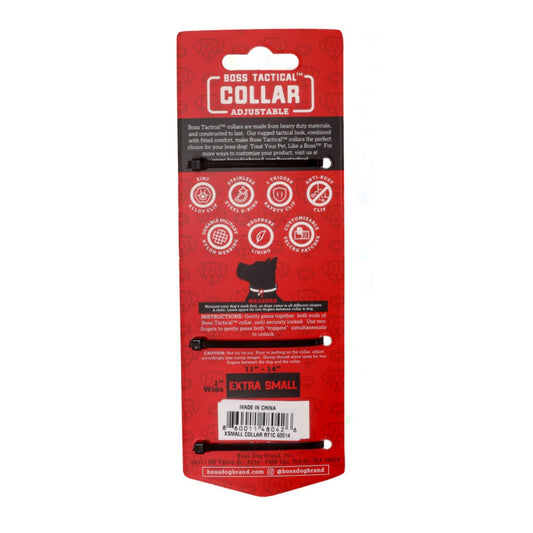 Boss Dog Tactical Adjustable Dog Collar Red, 1ea/XS, 1114 in