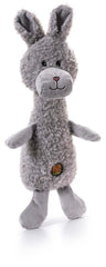 Charming Pet Products Scruffles Bunny Plush Dog Toy Gray Small