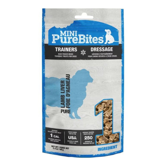 Purebites Freeze Dried Mini Trainers Dog Treats Lamb 2.4oz.