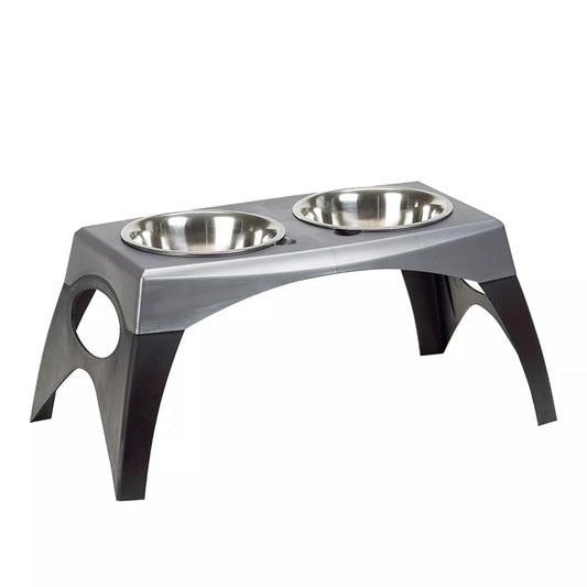 Bergan Stormcloud Elevated Feeder 2 Dog Bowl Black; Grey Extra-Large Default Title