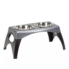 Bergan Stormcloud Elevated Feeder 2 Dog Bowl Black; Grey Extra-Large Default Title