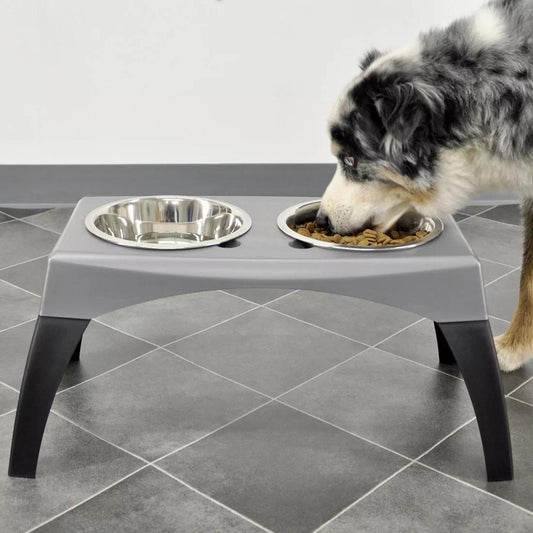 Bergan Stormcloud Elevated Feeder 2 Dog Bowl Black; Grey Extra-Large Default Title