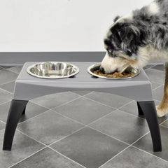 Bergan Stormcloud Elevated Feeder 2 Dog Bowl Black; Grey Extra-Large Default Title