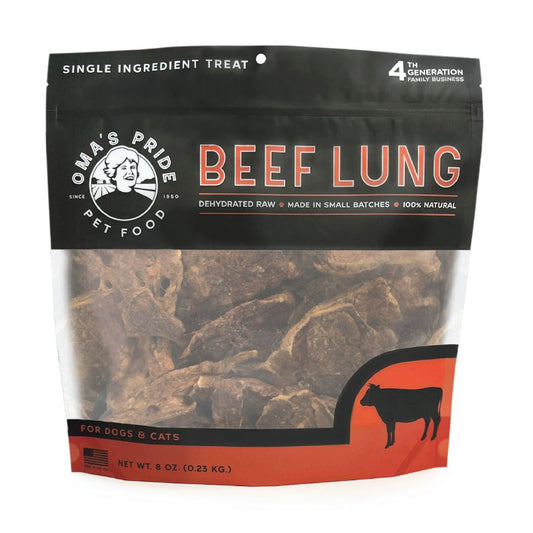 Omas Pride Dog Cat Dehydrated Beef Lung 8oz.