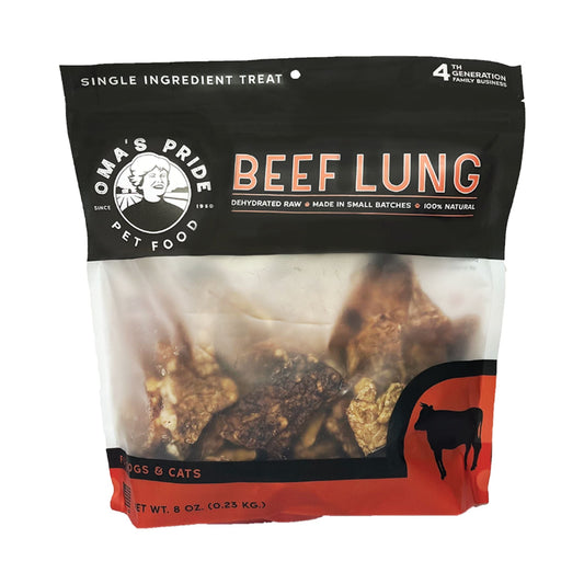 Omas Pride Dog Cat Dehydrated Beef Lung 8oz.
