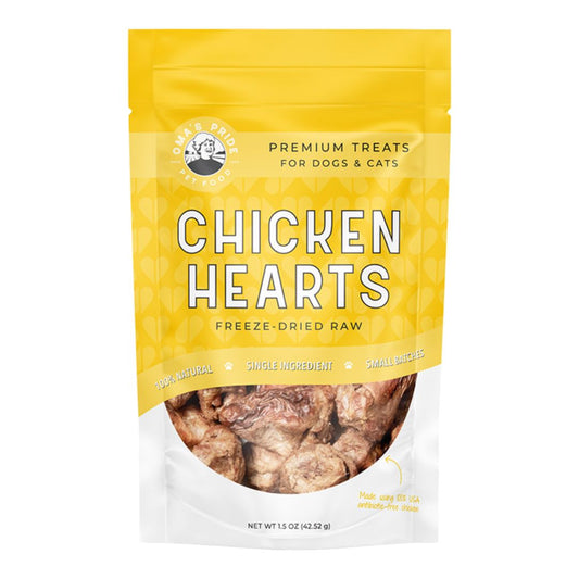 Oma'S Pride Dog Freeze-Dried Chicken Hearts 1.5Oz