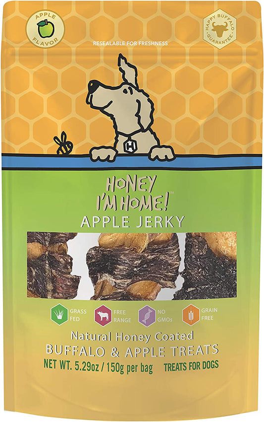 Honey I'm Home Dog Buffalo Apple Jerky 5.29oz.