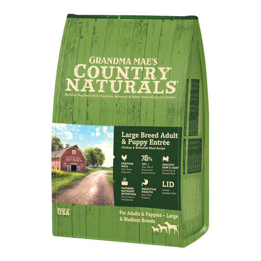 Grandma Mae's Large Breed Adult & Puppy Entree Dry Dog Foods 14lb