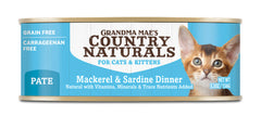 Grandma Mae's Country Naturals Grain Free Wet Cat Food Mackerel & Sardine 5.5oz 24pk