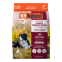 K9 Natural Dog Freeze-Dried Grain Free New Zealand Lamb & Venison Feast 17.6oz.