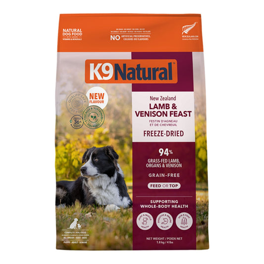 K9 Natural Dog Freeze-Dried Grain Free New Zealand Lamb & Venison Feast 4Lbs