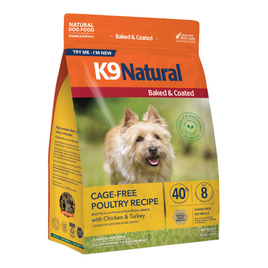 K9 Natural Dog Baked & Coated Cage Free Poultry Recipe 3.5Lbs