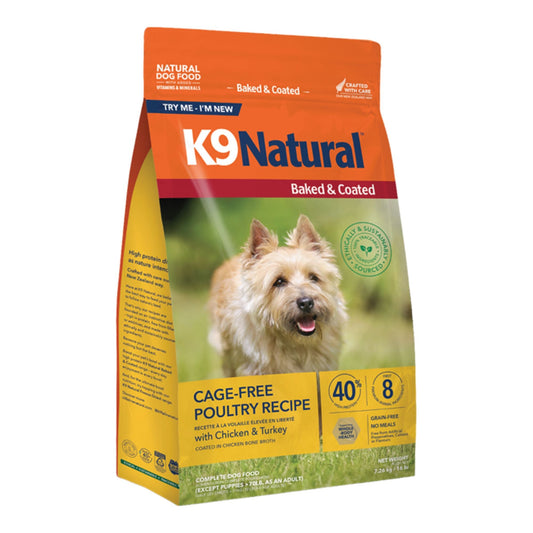 K9 Natural Dog Baked & Coated Cage Free Poultry Recipe 16Lbs