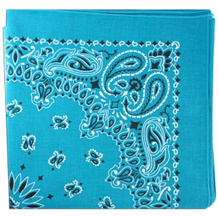 BANDANNA Paisley Turquoise 12pk