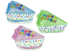 Multipet Birthday Cake Slice (Shiny Assorted Colors) 6 Inch