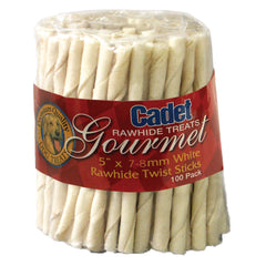 Cadet Rawhide Twist Sticks 5 inches 100 pack – C00216