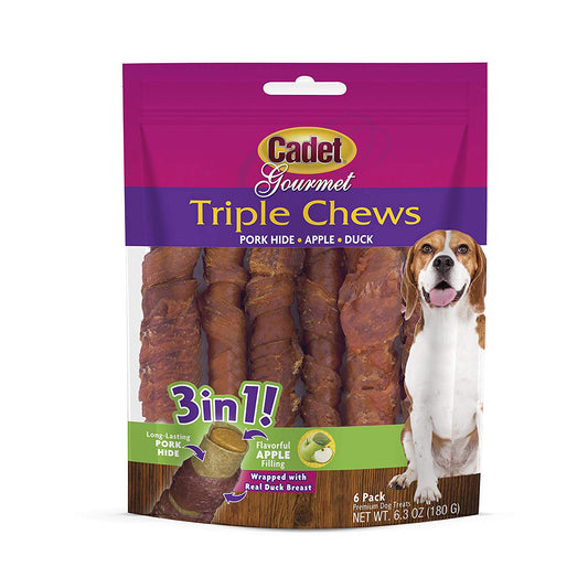 Cadet Triple Chew Treat Duck and Apple 6 pack – C07781W