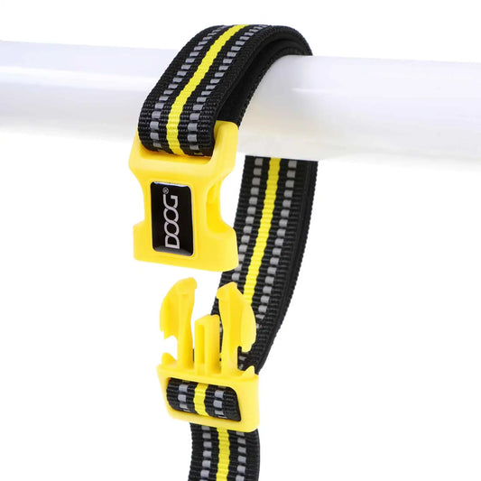 DOOG Neoprene Dog Collar Bolt Neon Extra Small Yellow/Black – COLBOLT-XS