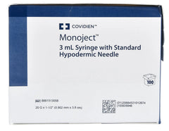 3 mL LL Syringe w/ 20 ga. x 1 1/2" Needle (box 100)