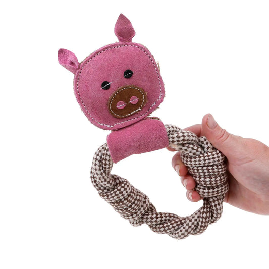 DOOG Country Tails Dog Toy Pig Rope Ring 5.51″ x 1.18″ x 9.44″ – CTRR01