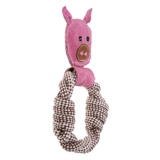 DOOG Country Tails Dog Toy Pig Rope Ring 5.51″ x 1.18″ x 9.44″ – CTRR01