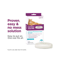 Comfort Zone Cat Calming Pheromone Collar, Anxiety & Stress Relief Aid, Breakaway Design, White, Single Pack