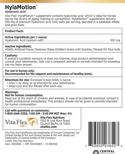 Vita Flex Hylamotion Hyaluronic Acid Joint Support Formula for Horses, 2.5 lbs