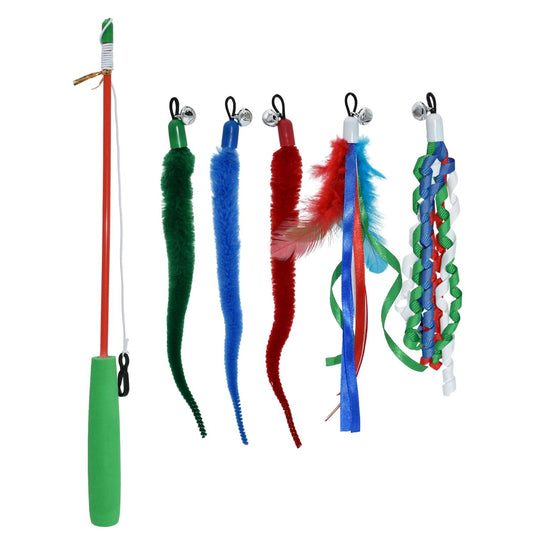 Multipet Holiday Cat Wand w/ 5 Attachments 18"