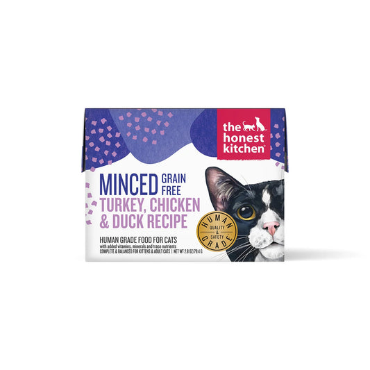 The Honest Kitchen Cat Grain Free Minced Turkey, Chicken & Duck In Bone Broth Gravy 2.8oz. (Case of 12)