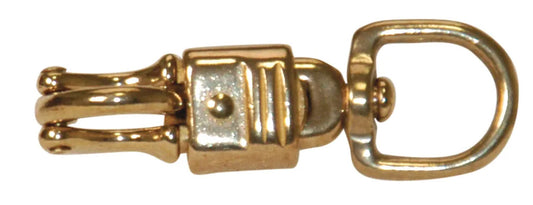 Jeffers Round Eye Brass Panic Snap, 3/4”W x 3-5/8”L, Solid Brass Quick Release Hook, Round Swivel Eye for Ropes, Leads, Reins, Chains, Tack, Equestrian Equipment, Horse Barn, Stable, 1 Pack