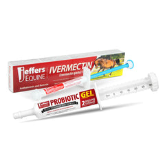 Jeffers IverPro 2 Pack Ivermectin Plus Probiotic Paste for Horses | 1.87% Ivermectin Dewormer Gel & Digestive Support Oral Gel | Broad-Spectrum Parasite Control | Safe for Foals, Mares & Stallions