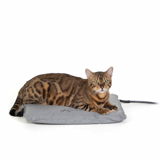 K&H Pet Products Lectro-Soft Outdoor Heated Pet Bed Small Gray 14″ x 18″ x 1″ – KH100546592