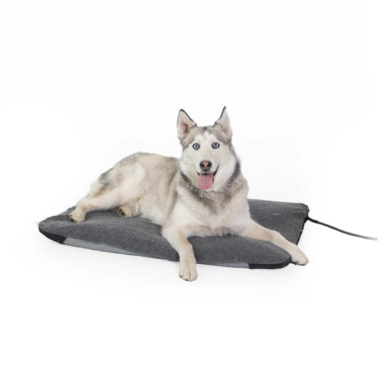 Cama calefactada para mascotas Lectro-Soft para exteriores K&H Pet Products, grande, gris, 63,5 cm x 91,5 cm x 2,5 cm – KH100546594