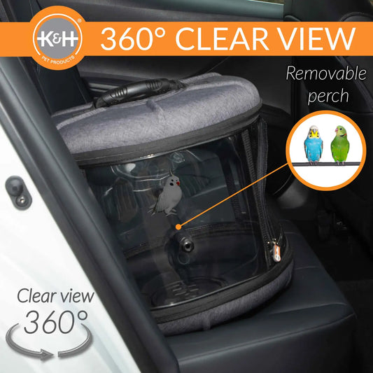 K&H Pet Products Mod Bird Carrier Travel Cage Gray 17″ x 17″ x 15.5″ – KH100550183