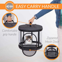 Transportín blando K&H Pet Products Mod Capsule para gatos, gris, 43 x 43 x 39 cm – KH100550184