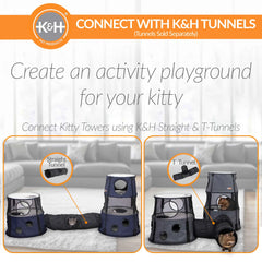 K&H Pet Products Kitty Tower 2 Story Dark Denim 22″ x 22″ x 20″ – KH100550187