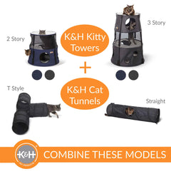 K&H Pet Products Kitty Tower 2 Story Dark Denim 22″ x 22″ x 20″ – KH100550187