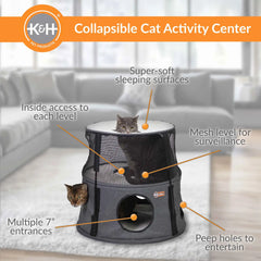 K&H Pet Products Kitty Tower 2 Story Gray 22″ x 22″ x 20″ – KH100550188