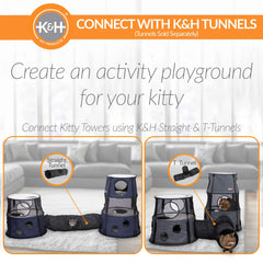 K&H Pet Products Kitty Tower 2 Story Gray 22″ x 22″ x 20″ – KH100550188