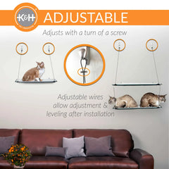 K&H Pet Products Wall Mounted Cat Shelf Single Level Natural 23″ x 12″ x 20″ – KH100550189