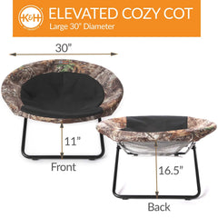 K&H Pet Products Elevated Cozy Cot Large RealTree 30″ x 30″ x 16.5″ – KH1578