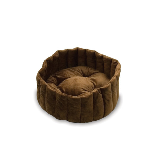 K&H Pet Products Kitty Kup Bed Large Tan / Mocha 20″ x 20″ x 7″ – KH3131