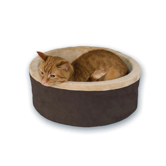 K&H Pet Products Thermo-Kitty Bed Large Mocha 20″ x 20″ x 6″ – KH3192