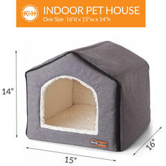 Caseta para mascotas de interior K&H Pet Products, gris, 40,6 cm x 38,1 cm x 35,6 cm – KH3643